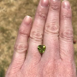 Heart shaped peridot